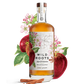 Bottle of Wild Roots Apple & Cinnamon Vodka with decorative elements on a white background